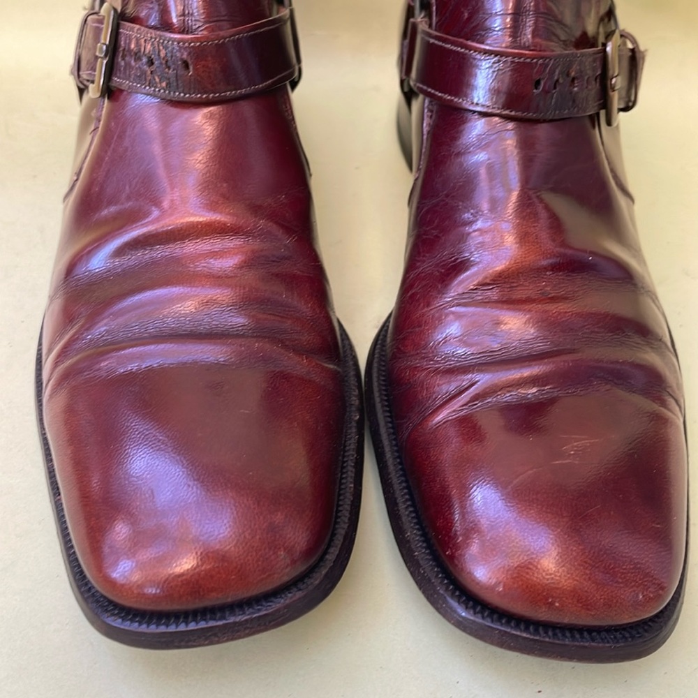 Vintage deep reddish brown all leather booties - Picture 3 of 16